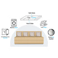 Adorn India Easy 4 Seater Sofa Cum Bed (Rhombus Pattern) Chennile Fabric - Washable Cover - Including 4 Cushion - Size 6' x 6' Ft (Beige Color) Perfect for Home & Office for Guests
