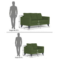 Adorn India Wood Hallton Plain 3+2 5 Seater Sofa Set (Green) (3 Year Warranty)