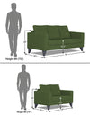 Adorn India Hallton Plain 3+2 5 Seater Sofa Set (Green)