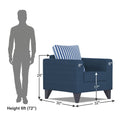 Straight Line Plus Stripes 1 Seater Sofa (Blue)