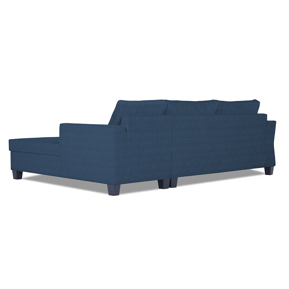 Adorn India Alexia Plus Decent L Shape 6 Seater Sofa Set (Right Hand Side) (Blue)