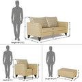 Tornado Bricks 3+1+1 5 Seater Sofa Set with Centre Table (Beige)