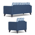 Straight line Plus Leaf 3+1+1 5 Seater Sofa Set (Blue)