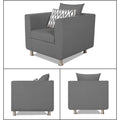 Adorn India Poland 3-1-1 Five Seater Sofa Set (Grey)