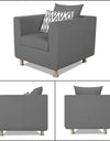 Adorn India Poland 3-1-1 Five Seater Sofa Set (Grey)