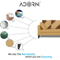 Adorn India Denver L Shape 5 Seater Sofa Set RHS (Beige) (3 Year Warranty)