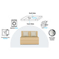 Adorn India Easy Alyn Plus Stripes 2 Seater Sofa Cum Bed (3x6) (Beige) (1 Year Warranty)