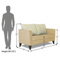 Adorn India Lawson Stripes 2 Seater Sofa (Beige)