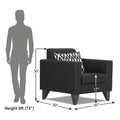 Adorn India Bladen Leatherette 1 Seater Sofa (Black)