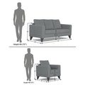 Adorn India Hallton Plain 3-1-1 5 Seater Sofa Set (Grey) (3 Year Warranty)