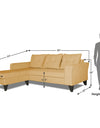 Adorn India Maddox L Shape 4 Seater Sofa Set Tufted (Left Hand Side) (Beige)