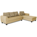 Raiden Damask L Shape 6 Seater Sofa Set with Center Table (Left Hand Side) (Beige)