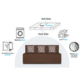 Adorn India Easy 3 Seater Sofa Cum Bed (Rhombus Pattern) Chennile Fabric - Washable Cover - Including 3 Cushion - Size 5' x 6' Ft (Brown Color) Perfect for Home & Office for Guests