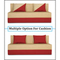 Adorn India Easy Desmond 4 Seater Sofa Cum Bed 6 x 6 (Red & Beige) (1 Year Warranty)