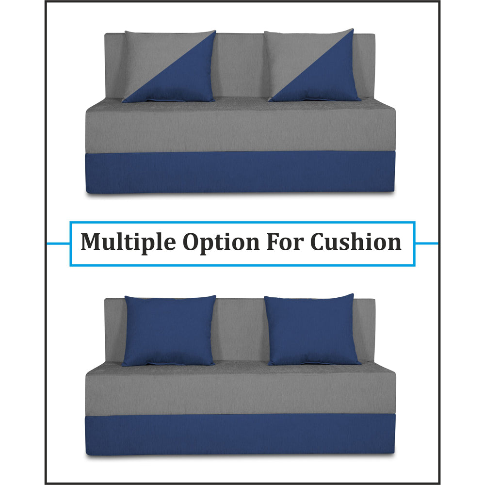 Adorn India Easy Desmond 2 Seater Sofa Cum Bed 4 x 6 (Blue & Grey)