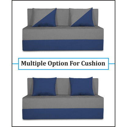 Adorn India Easy Desmond 2 Seater Sofa Cum Bed 4 x 6 (Blue & Grey)