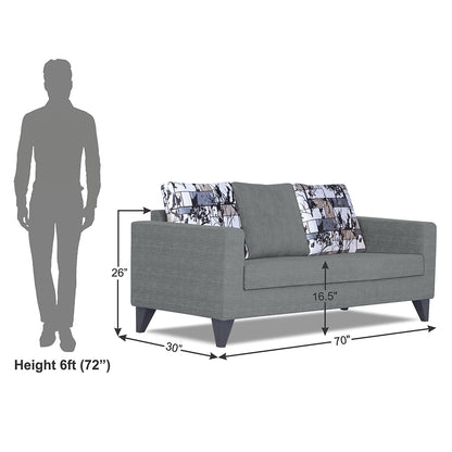 Adorn India Hallton Digitel Print Cushion 3 Seater Sofa (Grey)