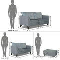 Tornado Bricks 3+2 5 Seater Sofa Set with Centre Table (Grey)