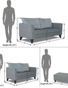 Adorn India Tornado Bricks (3 Years Warranty) 3+2 5 Seater Sofa Set with Centre Table (Grey) Modern