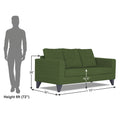 Adorn India Hallton Tufted 3 Seater Sofa (Green) (3 Year Warranty)