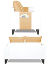 Adorn India Ashley Stripes Leatherette Fabric 2 Seater Sofa (Beige & White)