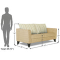 Adorn India Lawson Stripes 3 Seater Sofa (Beige)