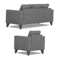 Adorn India Straight line Plus Premium Leatherette Suede 3+1+1 5 Seater Sofa Set (Grey) (3 Year Warranty)