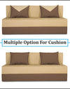Adorn India Easy Boom 3 Seater Sofa Cum Bed 5 x 6 (Brown & Beige)