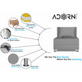 Adorn India Easy Alyn Plus Decent 1 Seater Sofa Cum Bed (2.5x6) (Grey) (1 Year Warranty)