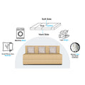 Adorn India Easy 3 Seater Sofa Cum Bed (Rhombus Pattern) Chennile Fabric - Washable Cover - Including 3 Cushion - Size 5' x 6' Ft (Beige Color) Perfect for Home & Office for Guests