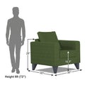Adorn India Hallton Plain 1 Seater Sofa (Green) (3 Year Warranty)