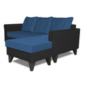 Adorn India Maddox L Shape 4 Seater Sofa Set Tufted Two Tone RHS (Blue & Black) (3 Year Warranty)