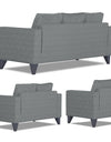 Adorn India Hallton Plain 3-2-1 Six Seater Sofa Set (Grey)