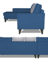 Adorn India Maddox L Shape 6 Seater Sofa Set Stripes Left Hand Side (Blue)