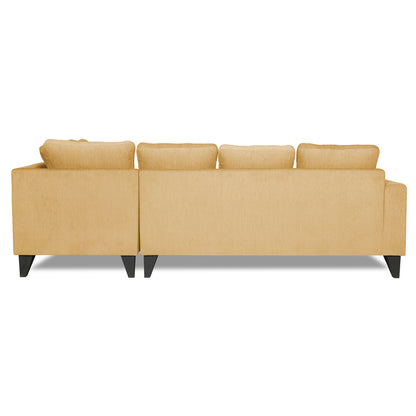 Adorn India Bryson L Shape 6 Seater Sofa Set Plain (Right Hand Side) (Beige)