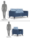 Adorn India Straight line Plus Leaf 3+1+1 5 Seater Sofa Set (Blue)