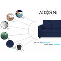 Adorn India Russell 3 Seater Sofa (Blue)