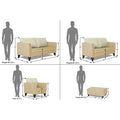 Adorn India Lawson Stripes 3+2+1 6 Seater Sofa Set with Centre Table (Beige)