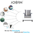 Adorn India Ashley Stripes Leatherette Fabric 1 Seater Sofa (Grey & White) (3 Year Warranty)