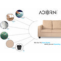 Adorn India Russell 3 Seater Sofa (Beige, Wood)