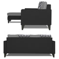 Adorn India Beetle Rhombus L Shape 5 Seater Sofa Set LHS (Grey & Black) (3 Year Warranty)