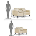 Straight line Plus Leaf 3+2 5 Seater Sofa Set (Beige)