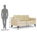 Adorn India Straight line Plus Bricks 3 Seater Sofa (Beige) (3 Year Warranty)