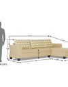 Adorn India Alexia Plus Bricks L Shape 6 Seater Sofa Set (Right Hand Side) (Beige)