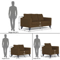 Adorn India Hallton Tufted 3+2+1 6 Seater Sofa Set (Brown) (3 Year Warranty)