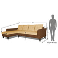 Adorn India Maddox Plain Two Tone L Shape 6 Seater Sofa Set LHS (Brown & Beige) (3 Year Warranty)
