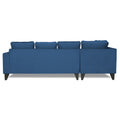 Adorn India Bryson L Shape 6 Seater Sofa Set Plain (Left Hand Side) (Blue) (3 Year Warranty)