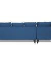 Adorn India Bryson L Shape 6 Seater Sofa Set Plain (Left Hand Side) (Blue)