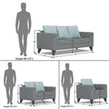Straight Line Plus Stripes 3+2+1 6 Seater Sofa Set (Grey)