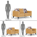Adorn India Hallton Digitel Print Cushion 3+2+1 6 Seater Sofa Set (Beige) (3 Year Warranty)